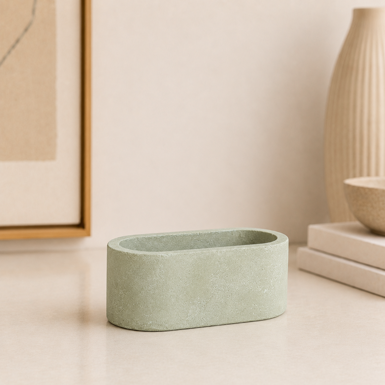 PotUp Mini Oval Pot for Succulents, Handmade Pastel Oval Planter for Small Plants, Desk and Home Decor - Image 5