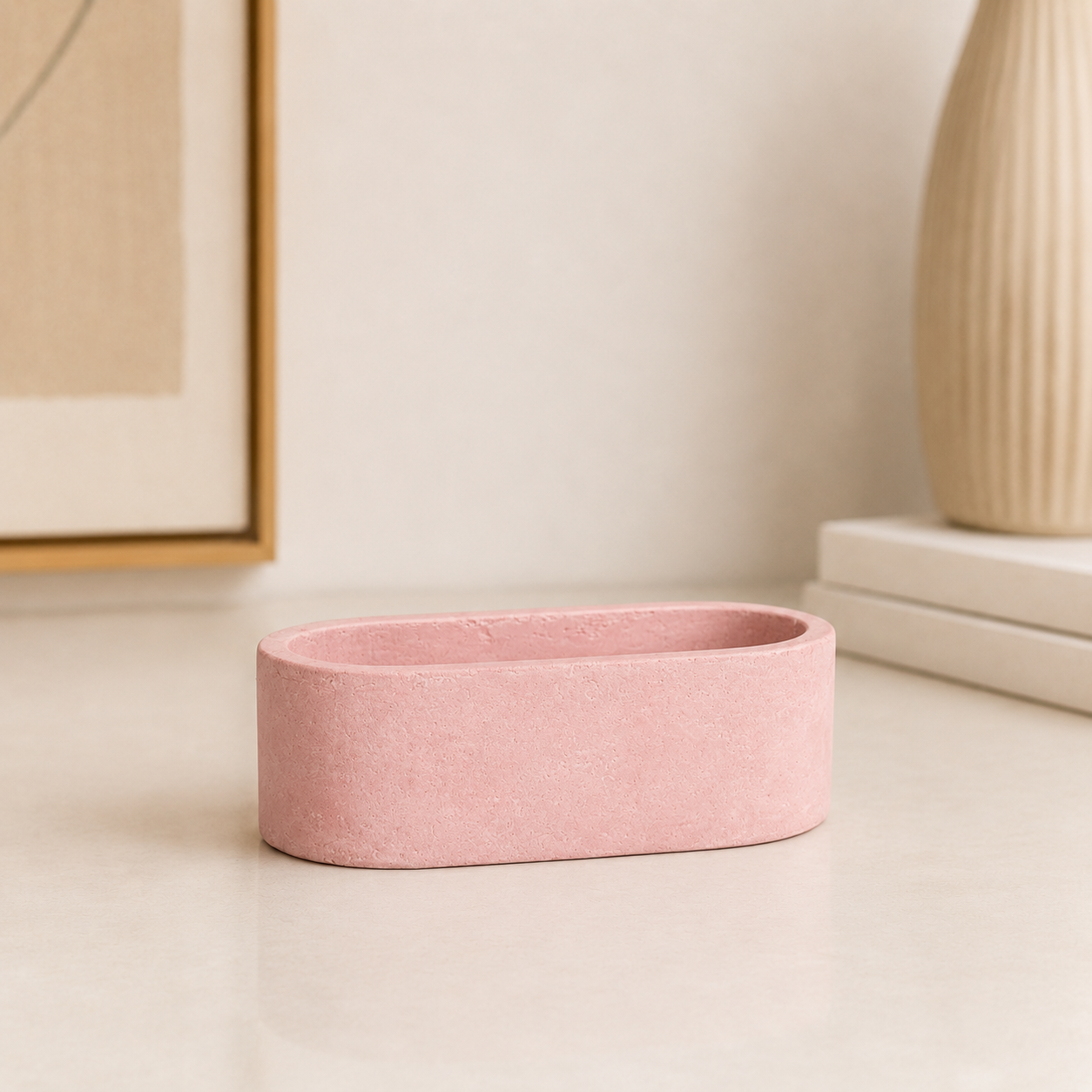 PotUp Mini Oval Pot for Succulents, Handmade Pastel Oval Planter for Small Plants, Desk and Home Decor - Image 4