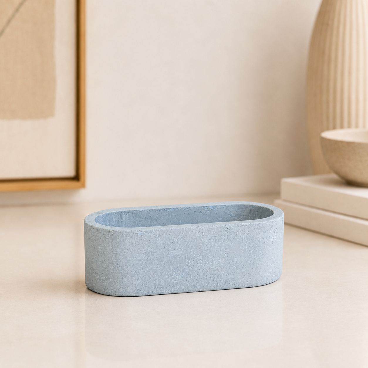 PotUp Mini Oval Pot for Succulents, Handmade Pastel Oval Planter for Small Plants, Desk and Home Decor - Image 3