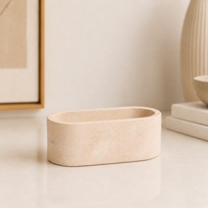 PotUp Mini Oval Pot for Succulents, Handmade Pastel Oval Planter for Small Plants, Desk and Home Decor