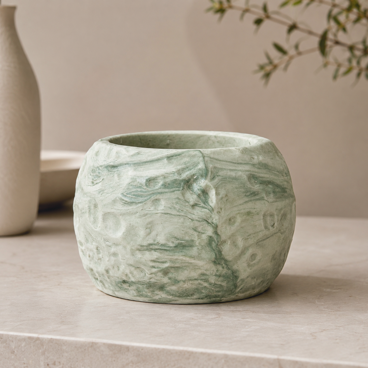 PotUp Moon Pot for Succulents, Handmade Pastel Moon Surface Planter for Small Plants, Desk and Shelf Decor - Image 5