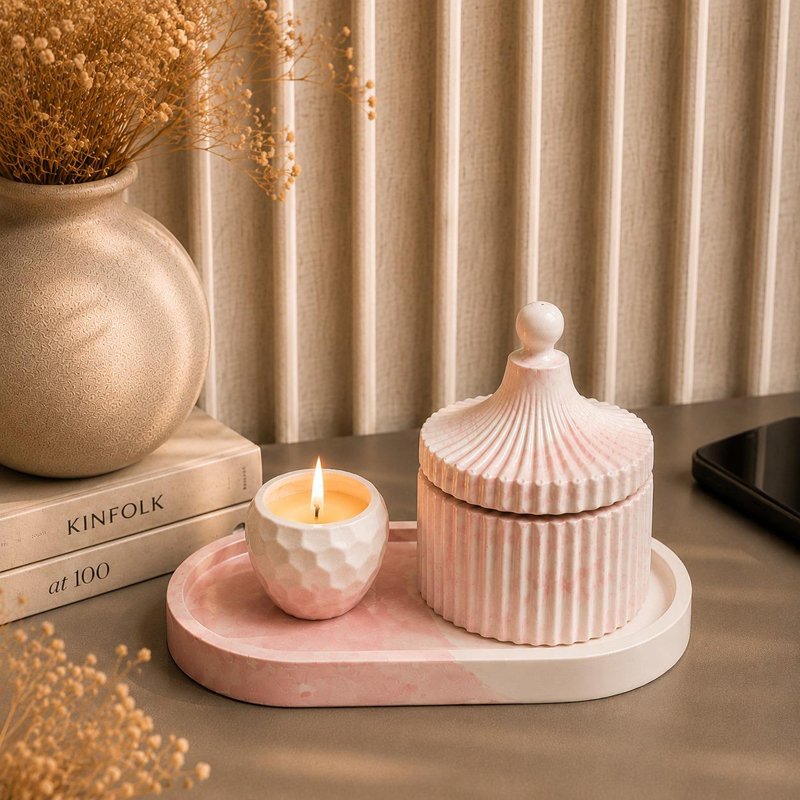 Marble Storage and Candle Set - Image 4
