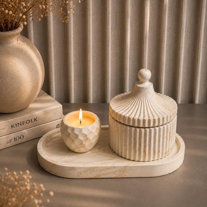 Marble Storage and Candle Set - Image 3