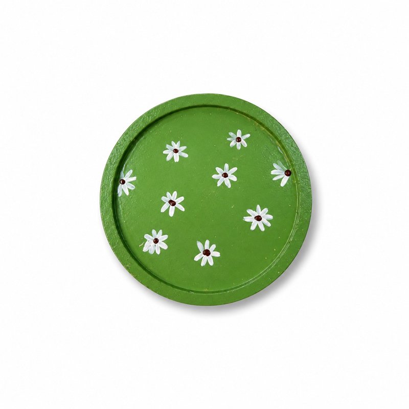 GREEN DAISY ROUND COASTER - Image 2