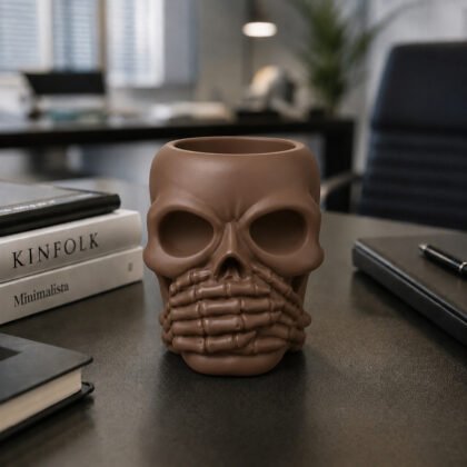 HANDS ON MOUTH SKULL