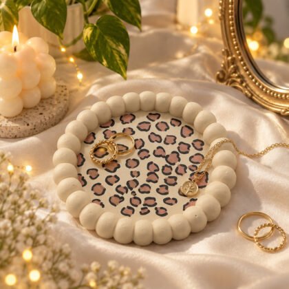 CHEETA PRINT TRINKET TRAY